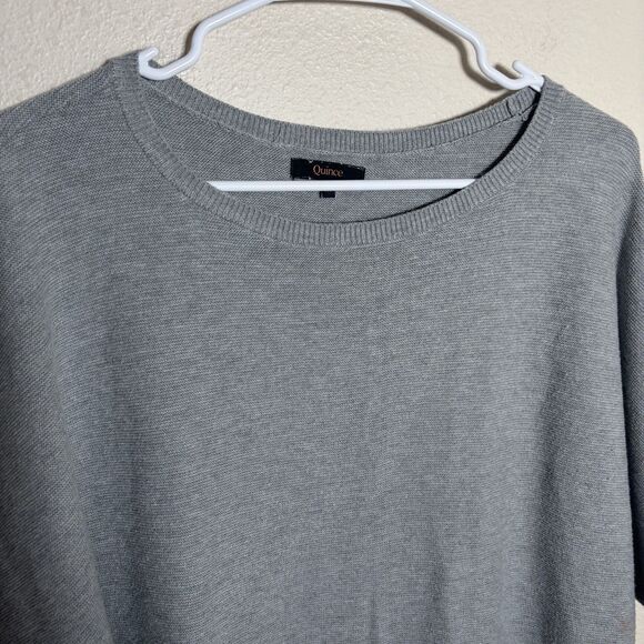 Quince Sweater Women's Medium Gray Pullover Dolman Short Sleeve Knit Casual Top - Picture 3 of 9